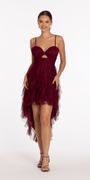 Sweetheart Glitter Mesh High-Low Dress with Peek-a-Boo Bodice Image 1