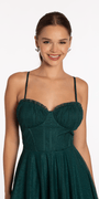 Glitter Mesh Sweetheart  Pleated Tea Length Dress Image 2