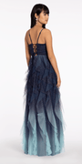 Ombre Glitter Peek a Boo Mesh A Line Dress with Tendrils Image 4