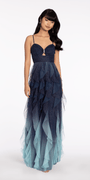 Ombre Glitter Peek a Boo Mesh A Line Dress with Tendrils Image 3