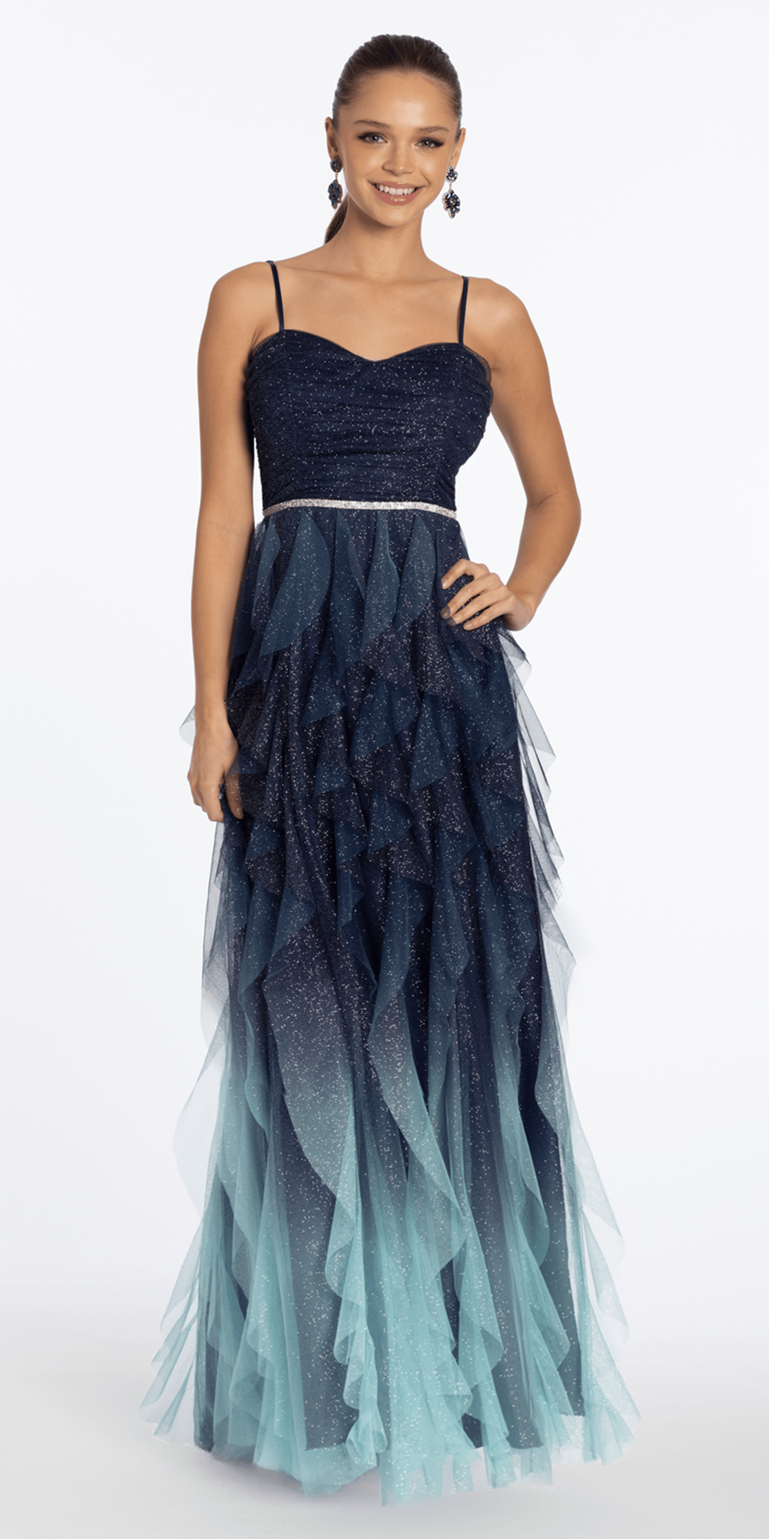 homecoming dress long Ombreprom Glitter Star Pink with Sleeves and a long silhouette for an elegant look Sheath/Column Sweetheart Full/Long Sleeve Short/Mini
