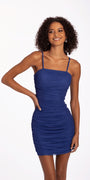 Glitter Knit Ruched Dress with Adjustable Shoulder Straps Image 3