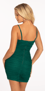 Glitter Knit Ruched Dress with Adjustable Shoulder Straps Image 3