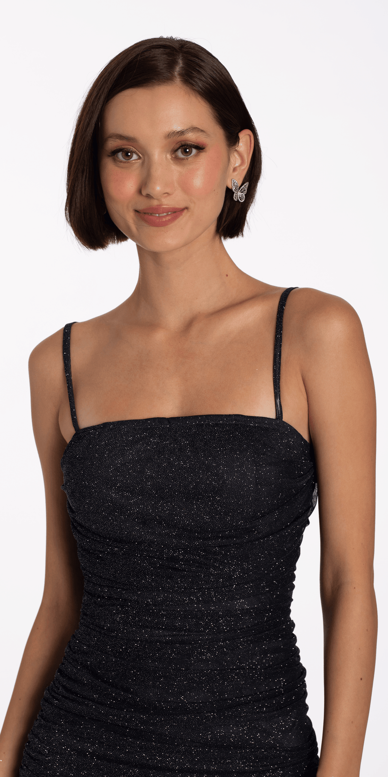 Glitter Knit Double Knot Back Bodycon Dress junior / S / charcoal