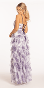 Sweetheart Mesh Floral Tiered Lace Up A Line Dress Image 4