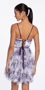 purple/size/4/missy/Camille La Vie/Floral Mesh Scoop Neck Fit and Flare Dress with Tendrils/back