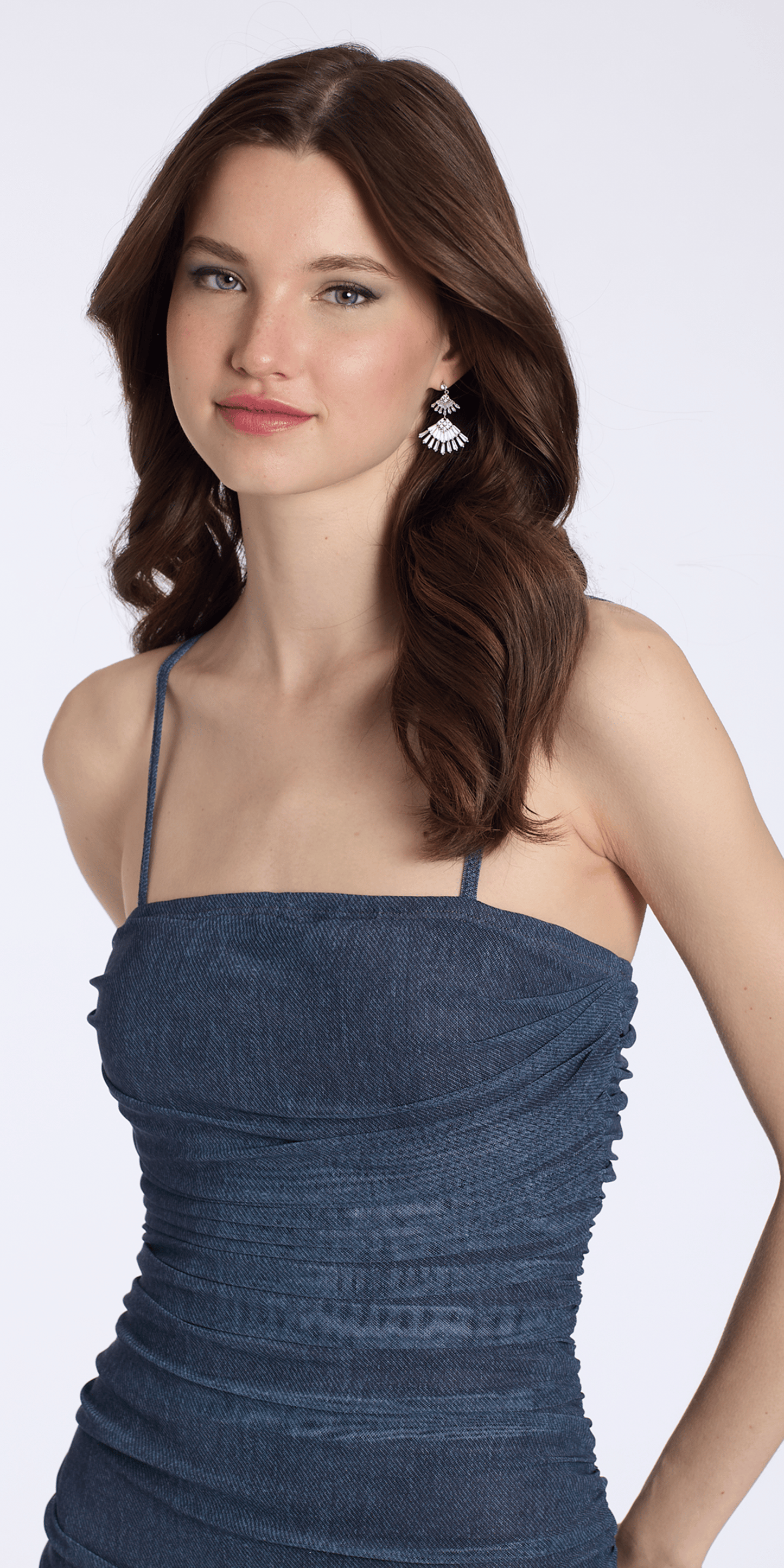 Camille La Vie Ruched Bodycon Dress with Adjustable Spaghetti Straps