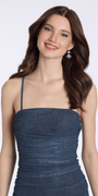 Camille La Vie Ruched Bodycon Dress with Adjustable Spaghetti Straps