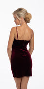 Drape Neck Velvet Wrap Sheath Dress Image 2