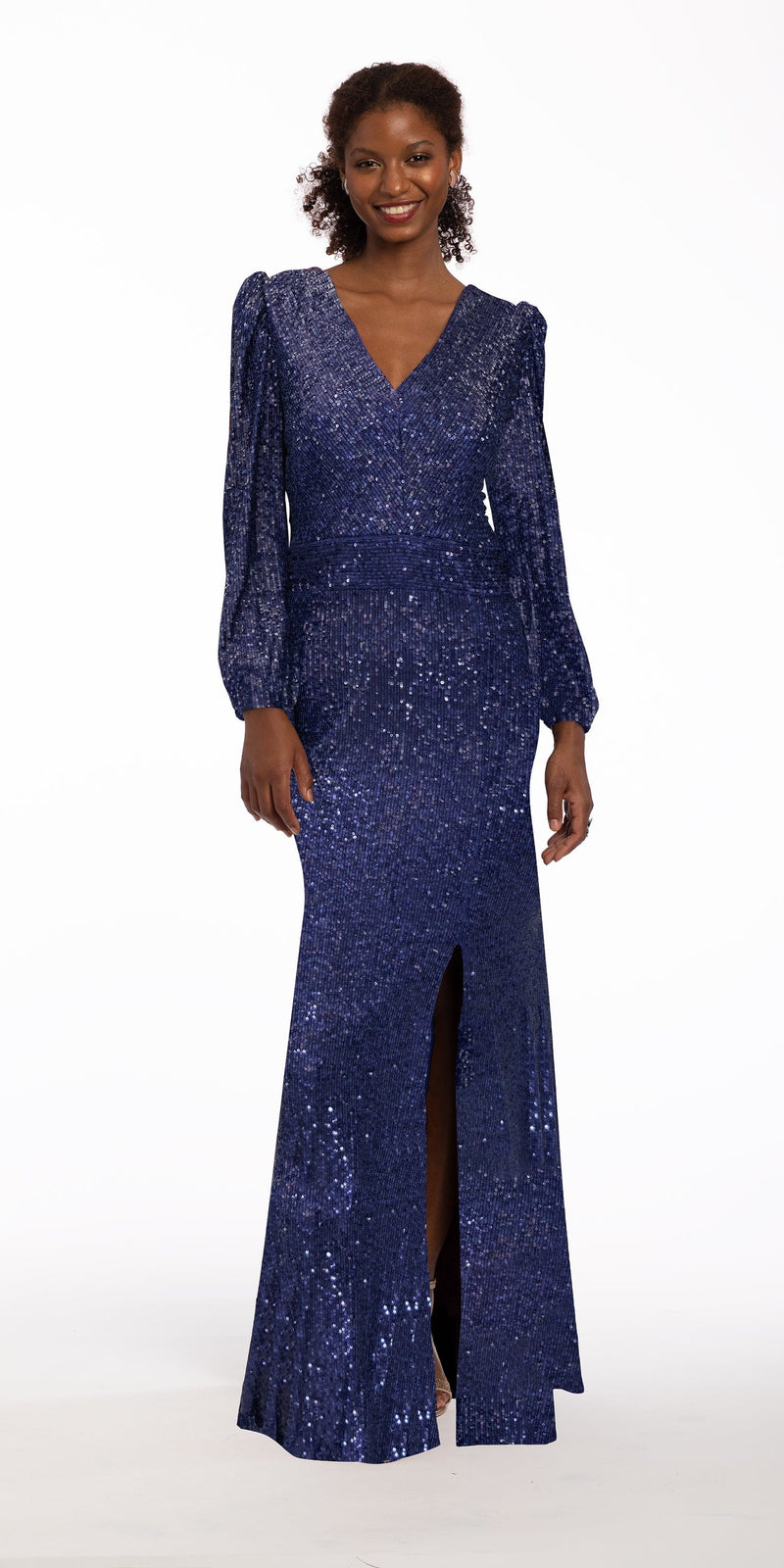 Long Sleeve Sequin Dress Image 1