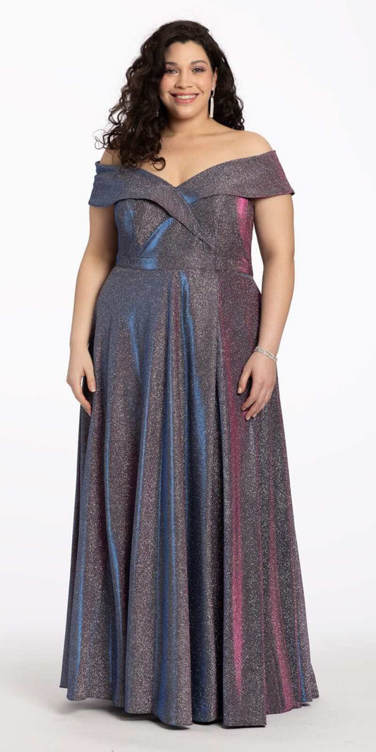 knee length dresses for ladies A-Line Maxi Metallic Formal Dress COCOMELODY CS0648, Pale Pink