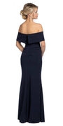 Off the Shoulder Crepe Dress with Side Drape Image 2