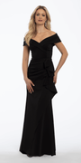 Off the Shoulder Scuba Dress with Side Ruffle Image 2