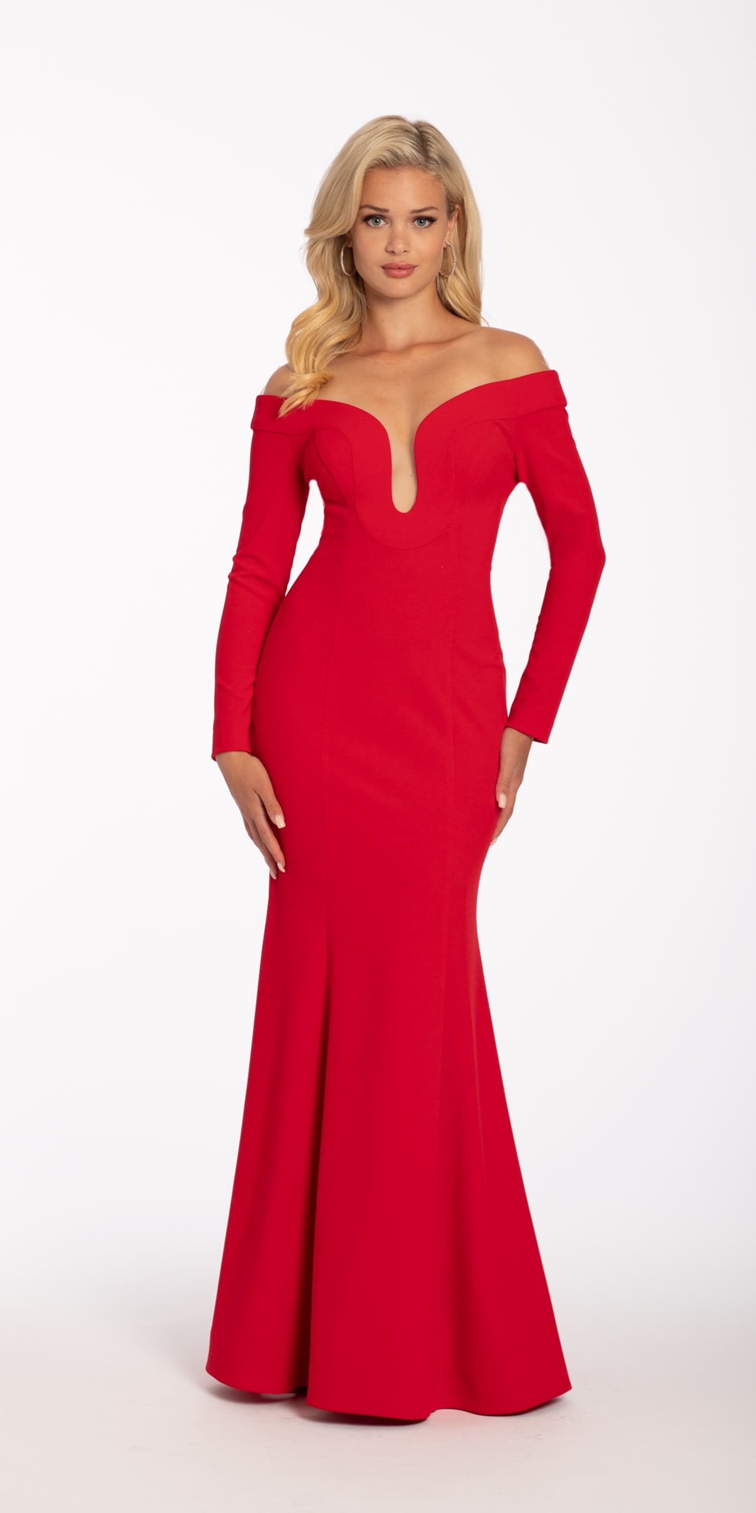 Long sleeve trumpet on sale gown