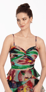 Sweetheart Floral Print  Dress with Tiered Ruffles Image 3