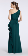 Camille La Vie One Shoulder Scuba Trumpet Dress with Side Cascade