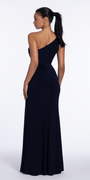Jersey One Shoulder Column Dress with Embroidery and Contrast Lining Image 5