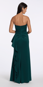 hunter-green/size/4/missy/Camille La Vie/ Strapless Scuba Column Dress with Side Slit/back