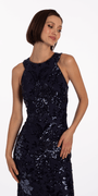 navy/size/4/missy/Camille La Vie/Sequin Racer Floral Sequin Halter Column Dress/close up alt