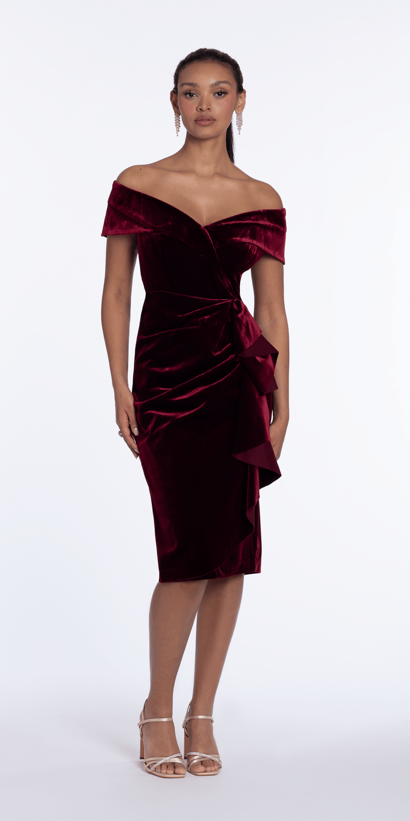 white christmas dresses Renee Glitter Velvet Midi Dress main image 1