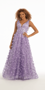 3D Glitter Plunging Tulle Ballgown Image 2