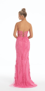 Strapless Mesh Embroidered Lace Up Back Column Dress Image 2