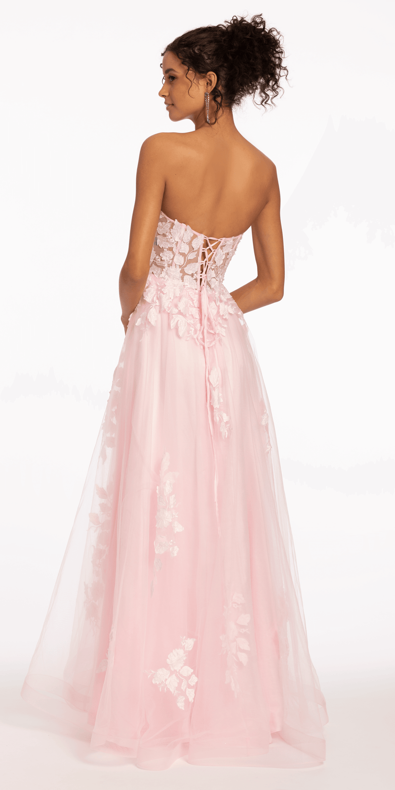 Floral Mesh Applique Corset A-Line Dress Image 15