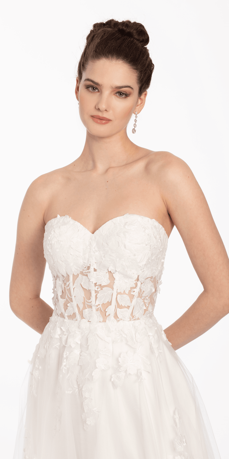 Floral Mesh Applique Corset A Line Dress Camille La Vie Floral Mesh Applique Corset A Line Dress Camille La Vie