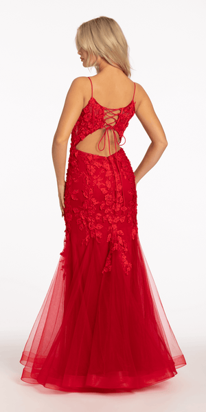 Beaded Embroidered Mesh Lace Trumpet Dress with Godets Image 2