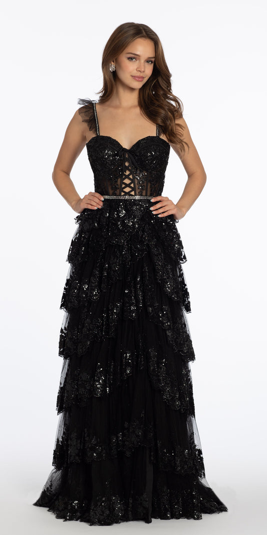 strapless open back dress DOMINIKA Strapless Sheer Bodice Fitted Mermaid Prom & Formal Dress main image 1