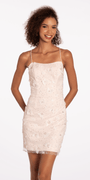Mesh 3D Butterfly Lace Up Back Sheath Dress Image 1