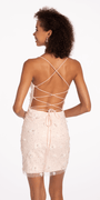 Mesh 3D Butterfly Lace Up Back Sheath Dress Image 4
