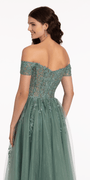 Off the Shoulder Embroidered Tulle Ballgown Image 3