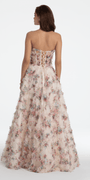 Strapless Ruffle Floral Print Ballgown Image 2