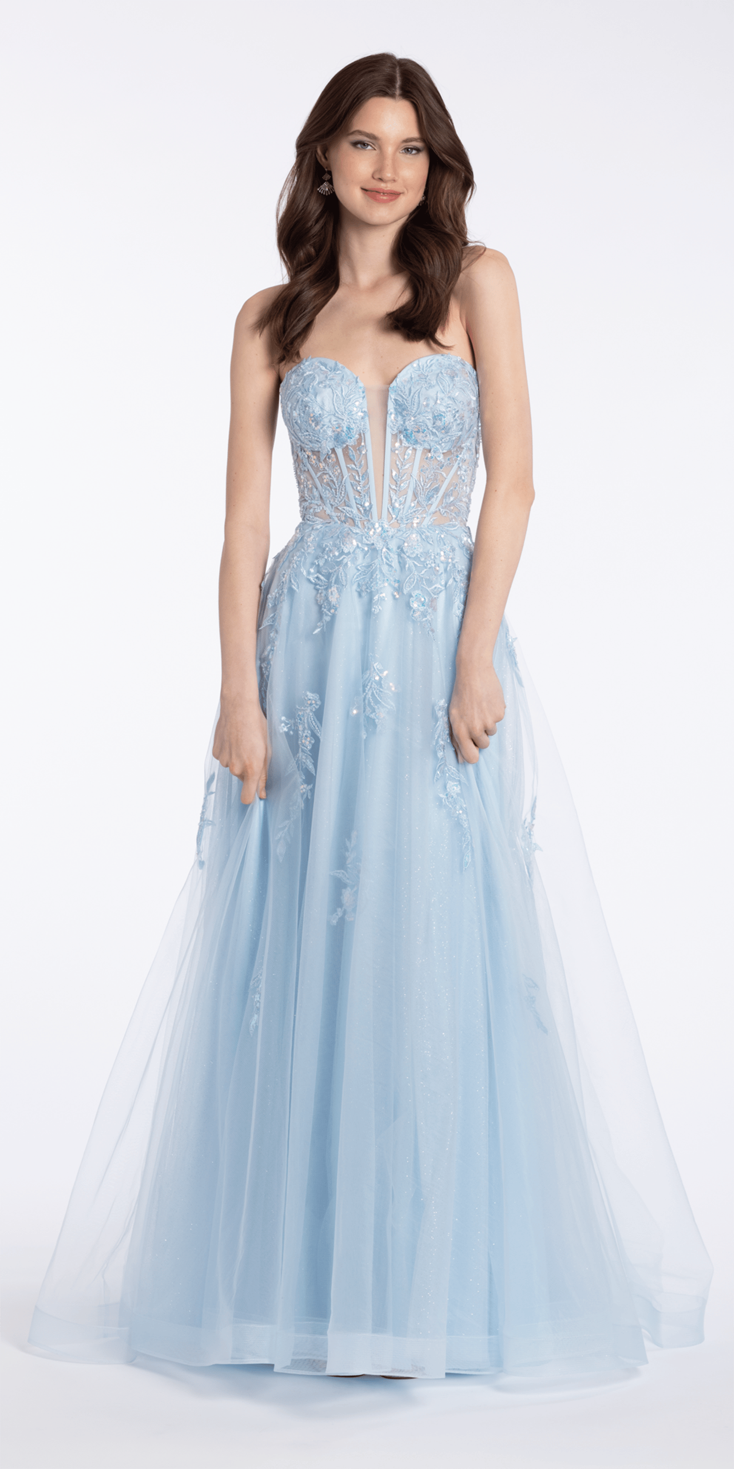 camille la vie blue dress Formal Dresses – high side slit for