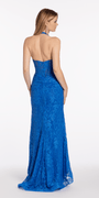 Beaded Stretch Lace Halter Corset Column Dress Image 5