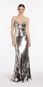 Rhinestone Sweetheart Keyhole Column Dress with Paillettes Image 2