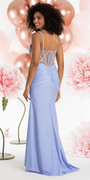 light-blue/size/0/missy/Camille La Vie Embellished Sweetheart Corset Sateen Column Dress with Ruching Dress/back
