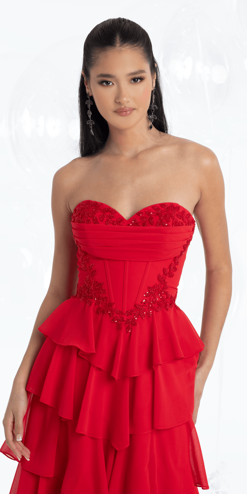 Strapless Rhinestone Stretch Column Dress – Camille La Vie