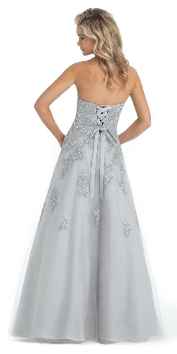 Metallic Lace Applique Sweetheart Tulle Ballgown Image 4