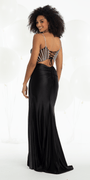 Stretch Satin Sweetheart Rhinestone Corset Column Dress Image 3