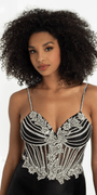 Stretch Satin Sweetheart Rhinestone Corset Column Dress Image 2