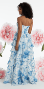 white/blue/size/4/missy/Camille La Vie /Chiffon Floral Print Corset Tiered Ballgown/back 1