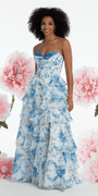 white/blue/size/4/missy/Camille La Vie /Chiffon Floral Print Corset Tiered Ballgown/front alt 1