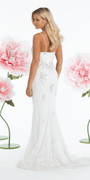 ivory/size/4/missy/Camille La Vie/Sweetheart Lace Plunge Trumpet Dress with Floral Appliques/back