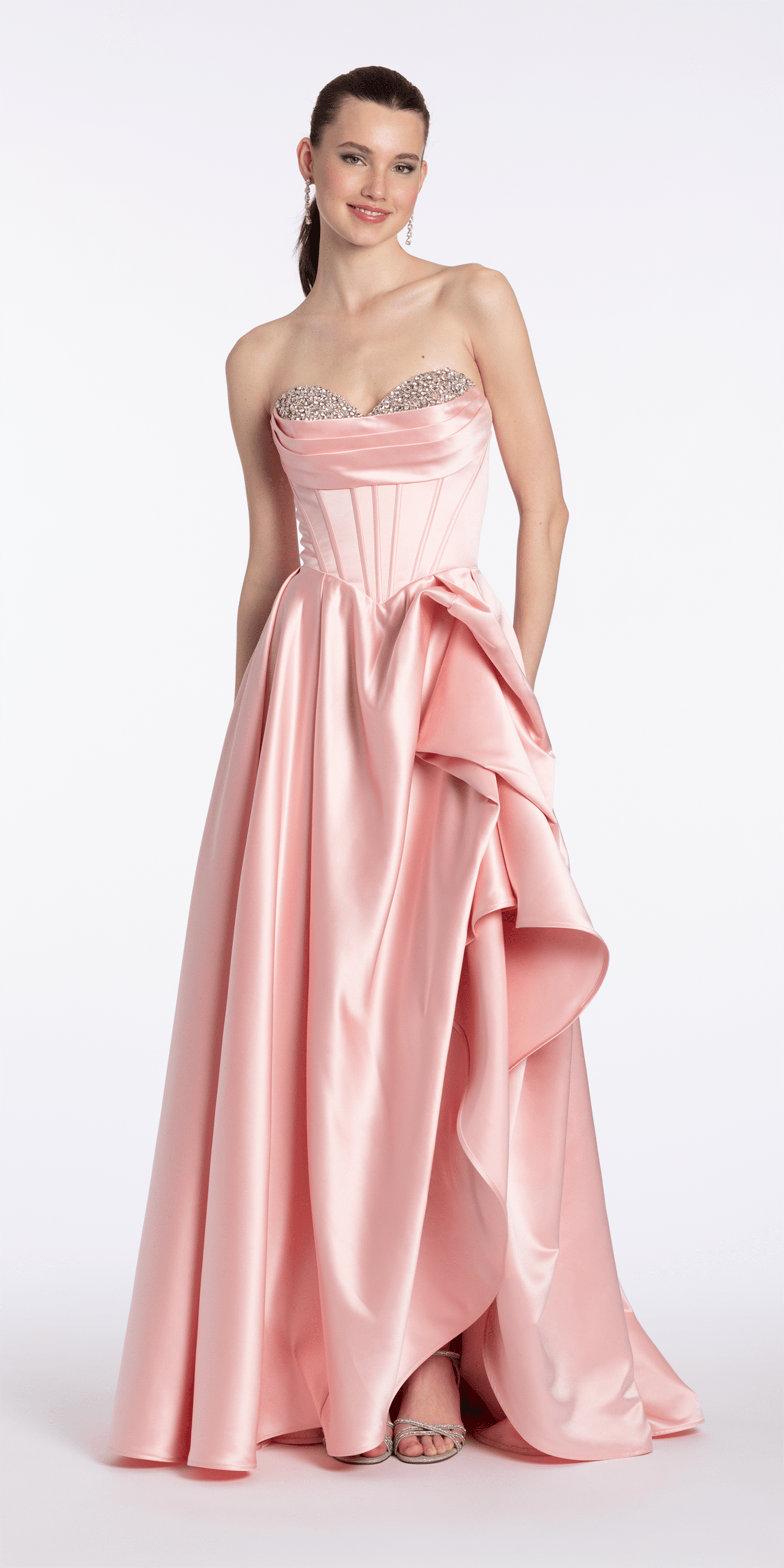 pink and oramge dress Orange & Floral Strapless Bodycon Mini – Ruched Tube Dress Size:L-US6 VW-SUM26-1B Evening Gowns Black Dresses quality material