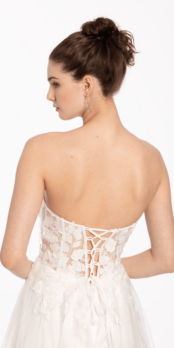 Floral Mesh Applique Corset A-Line Dress Image 3