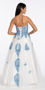 ivory-blue/ size/4/missy/Camille La Vie/Strapless Beaded Embroidered Tulle Ballgown/back