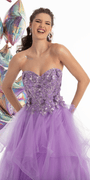Tulle Sweetheart Floral Sequin Tiered Ballgown Image 2