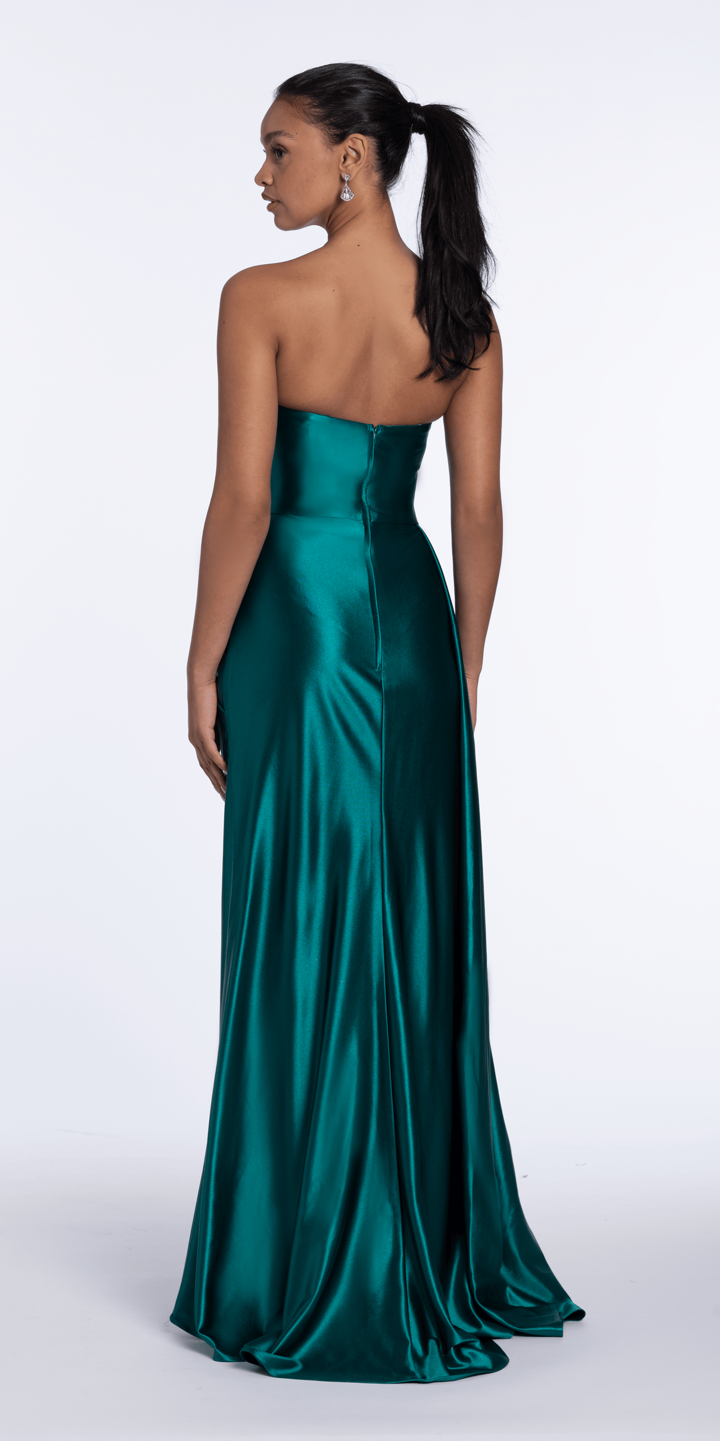 emerald/size/00/missy/Camille La Vie/Sweetheart Sparkle Stretch Satin Column Dress with Side Drape/ack